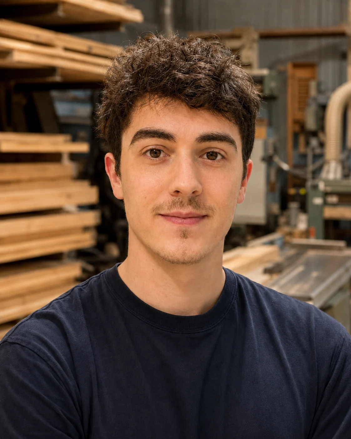 Gaëtan Boufflet dans l'atelier Mobilis Woodworking