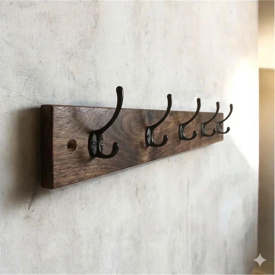 Porte-manteau mural en bois